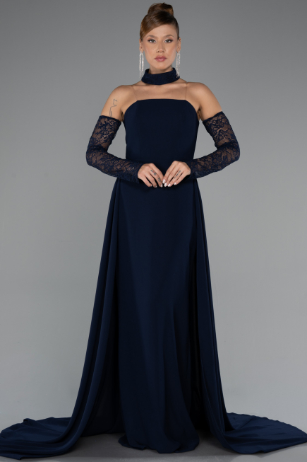 Long Navy Blue Evening Dress ABU5355