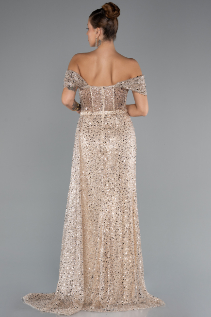 Long Gold Evening Dress ABU5338