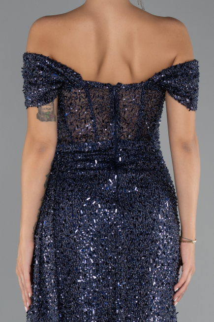 Long Navy Blue Evening Dress ABU5338