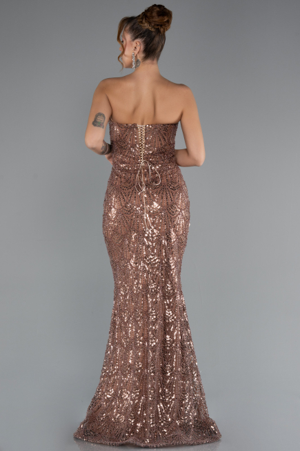 Long Copper Beaded Evening Dress ABU5345