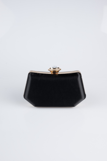 Black-Gold Satin Night Bag SH812