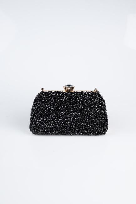 Black-Gold Plaster Fabric Night Bag SH849