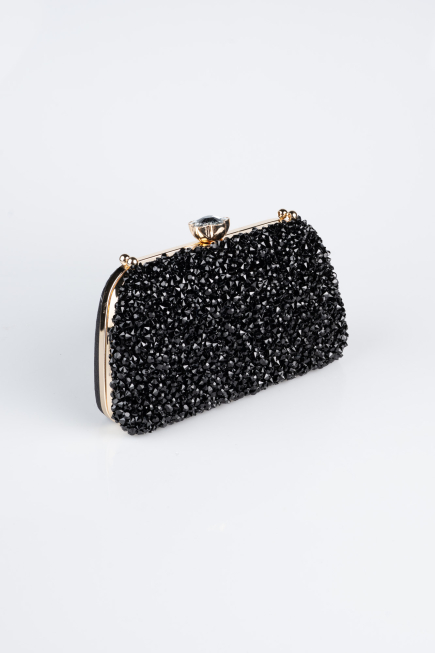 Black-Gold Plaster Fabric Night Bag SH849