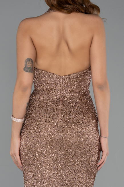 Long Copper Beaded Evening Dress ABU5403