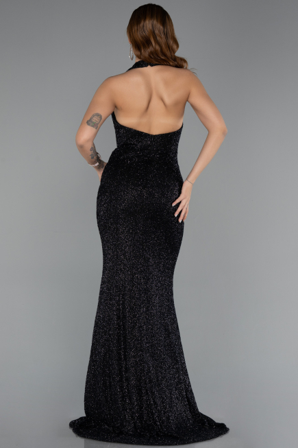 Long Black Beaded Evening Dress ABU5403