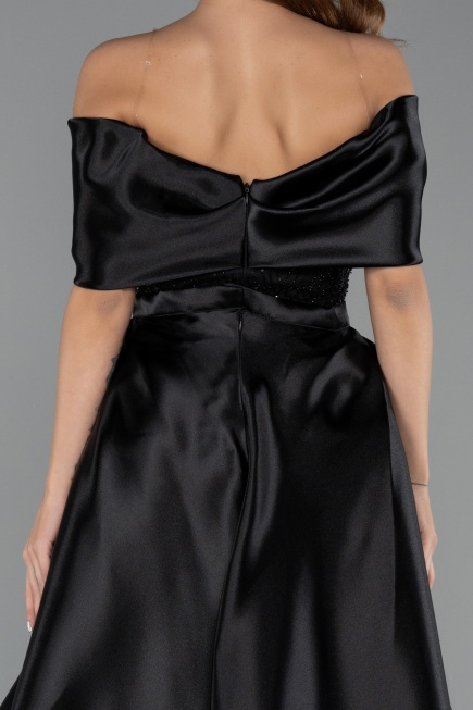 Long Black Beaded Formal Plus Size Dress ABU5742