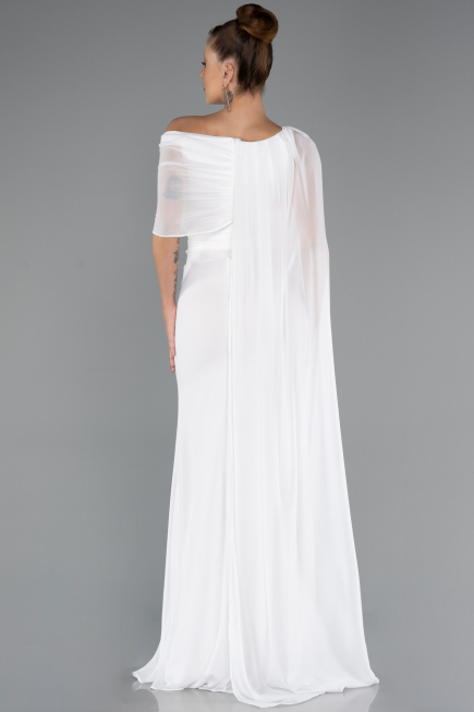 Long White Chiffon Evening Dress ABU5418