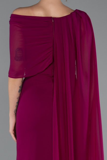 Long Plum Chiffon Evening Dress ABU5418