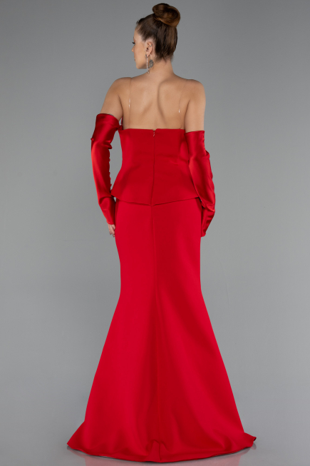 Long Red Mermaid Evening Gown ABU5421