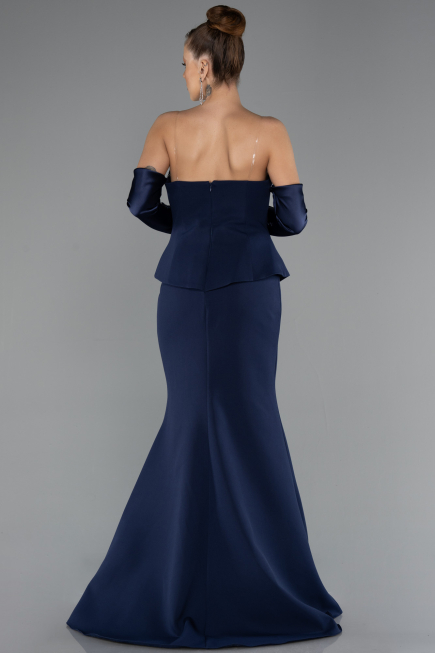 Long Navy Blue Mermaid Evening Gown ABU5421