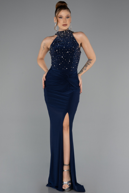 Long Navy Blue Evening Dress ABU5422