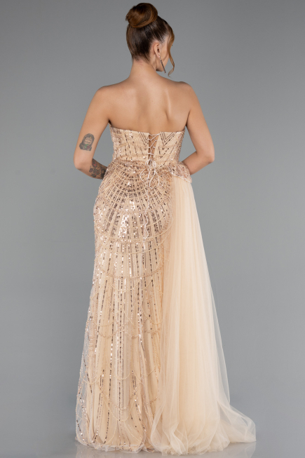 Long Gold Evening Dress ABU5425