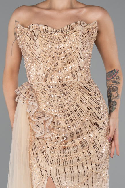 Long Gold Evening Dress ABU5425