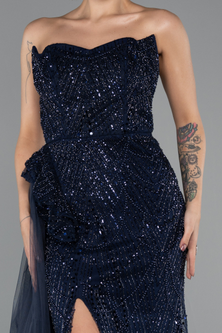 Long Navy Blue Evening Dress ABU5425