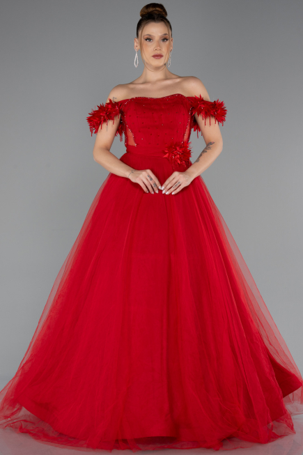 Long Red Evening Dress ABU5432