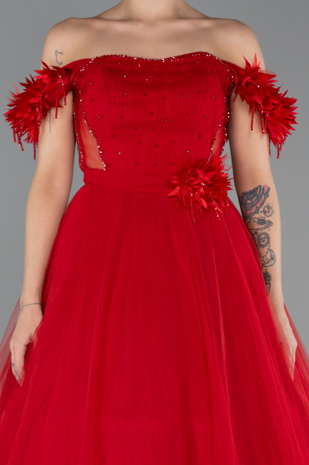 Long Red Evening Dress ABU5432