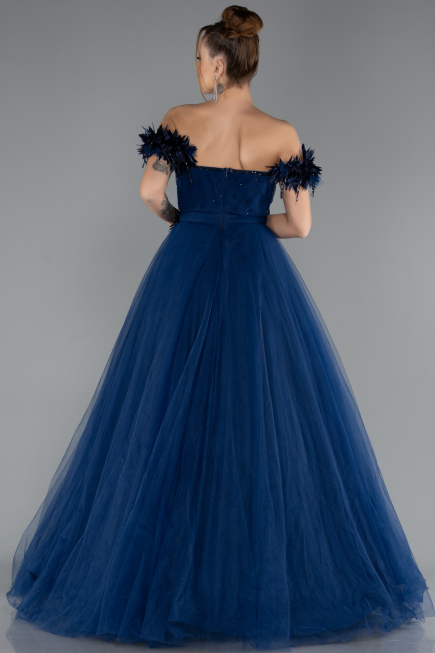 Long Navy Blue Evening Dress ABU5432