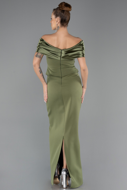 Long Olive Drab Evening Dress ABU5440