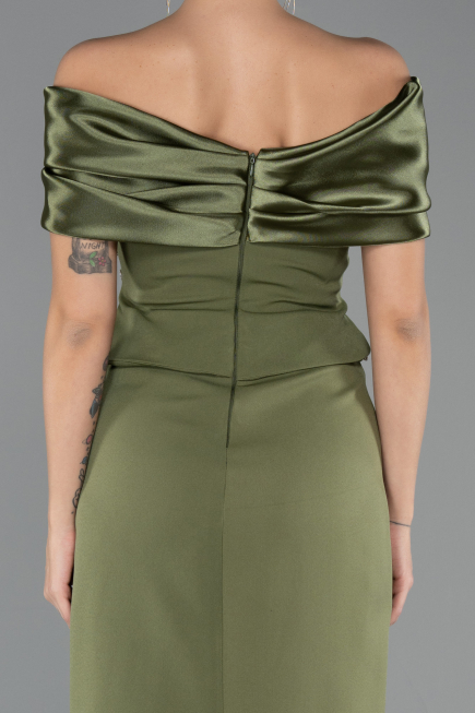 Long Olive Drab Evening Dress ABU5440
