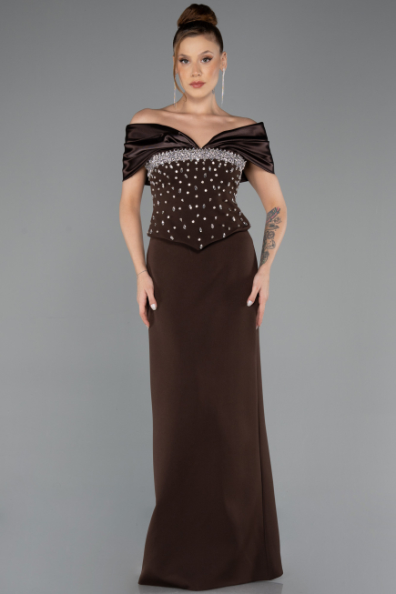 Long Dark Brown Evening Dress ABU5440