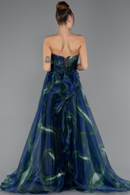 Long Navy Blue Prom Gown ABU5441
