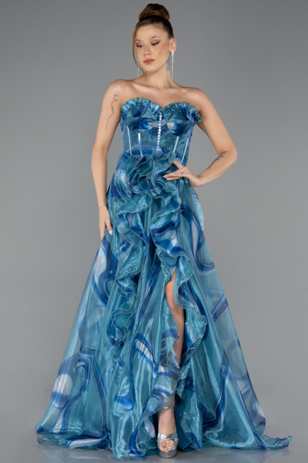 Long Oil Green Prom Gown ABU5441