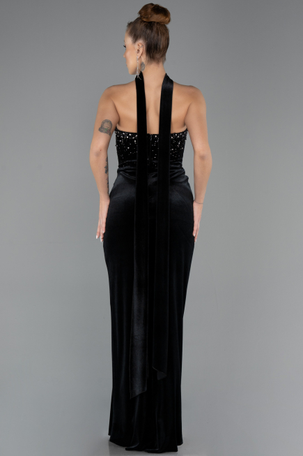 Long Black Velvet Evening Dress ABU4405