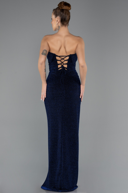 Long Navy Blue Prom Gown ABU5445