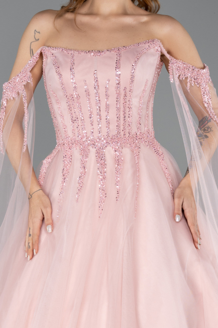 Long Powder Color Haute Couture Dress ABU5466