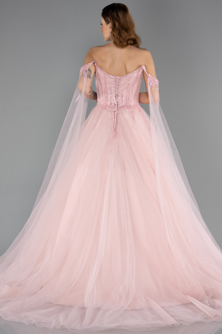 Long Powder Color Haute Couture Dress ABU5466