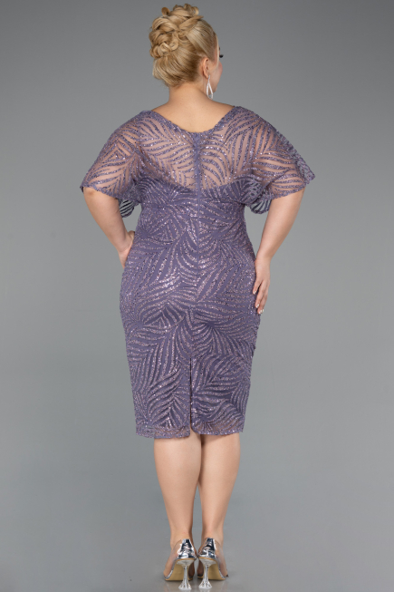 Lavender Midi Plus Size Cocktail Dress ABK2372