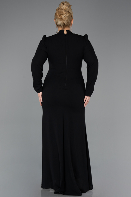 Long Black Plus Size Hijab Dress ABU5395