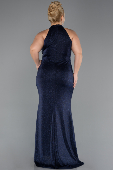 Long Navy Blue Large Size Dress ABU5427