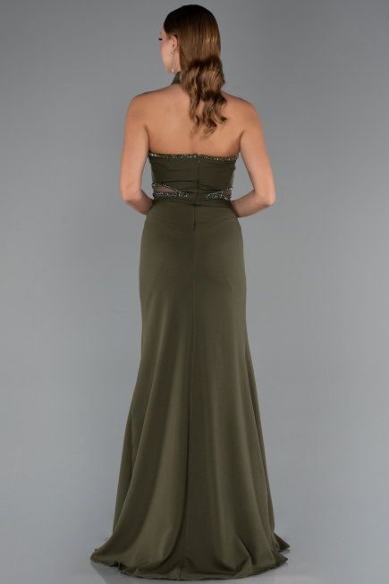 Long Olive Drab Evening Dress ABU5476