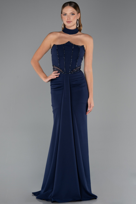 Long Navy Blue Evening Dress ABU5476