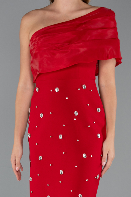 Midi Red Cocktail Dress ABK2337