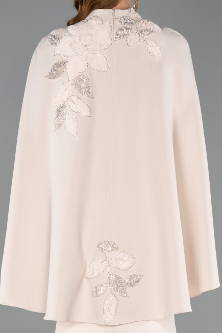 Long Beige Mermaid Evening Gown ABU5485