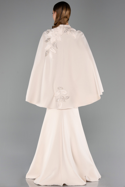Long Beige Mermaid Evening Gown ABU5485
