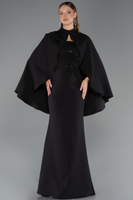Long Black Mermaid Evening Gown ABU5485