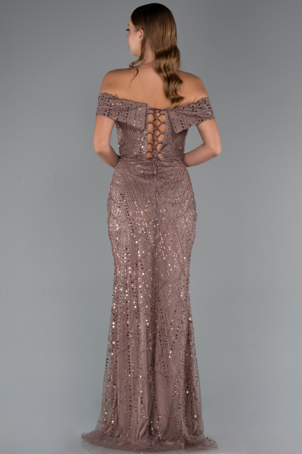 Long Copper Beaded Evening Dress ABU5492