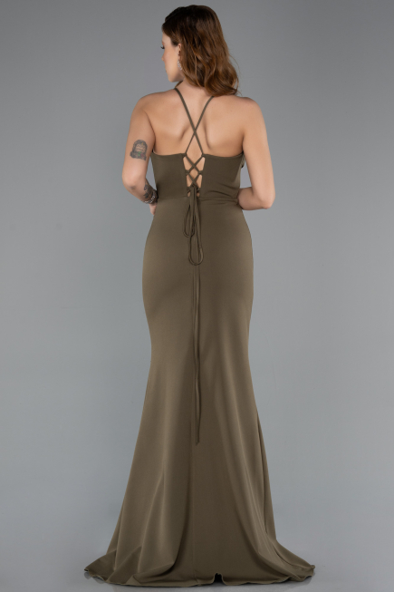Long Olive Drab Evening Dress ABU5506
