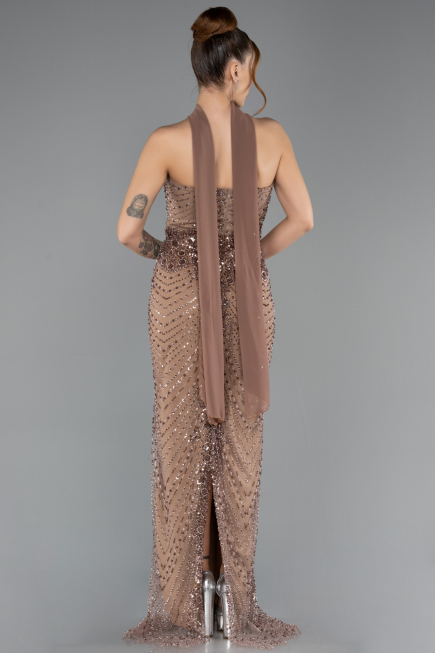 Long Copper Beaded Evening Dress ABU5438