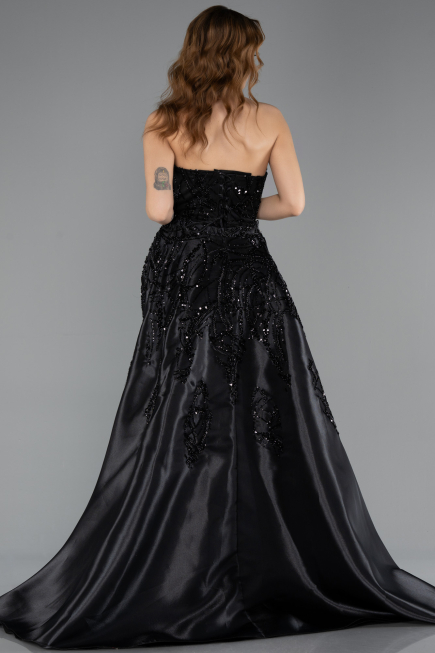 Long Black Beaded Evening Dress ABU5511