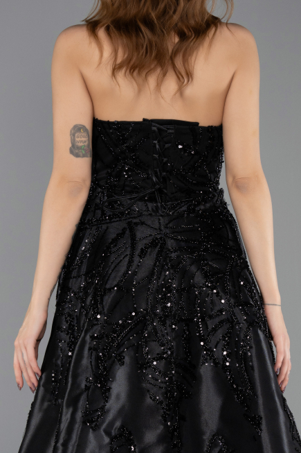 Long Black Beaded Evening Dress ABU5511
