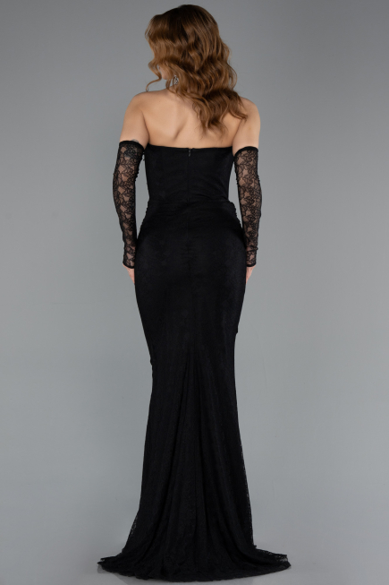 Long Black Dantelle Evening Dress ABU5510