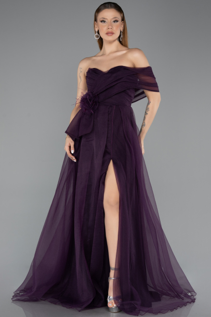Long Dark Purple Evening Dress ABU5528