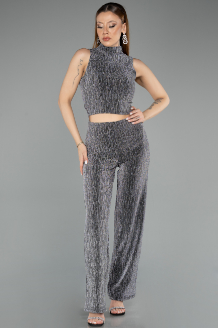 Long Black-Silver Party Dress ABU5533
