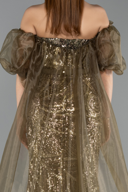 Long Olive Drab Evening Dress ABU5537
