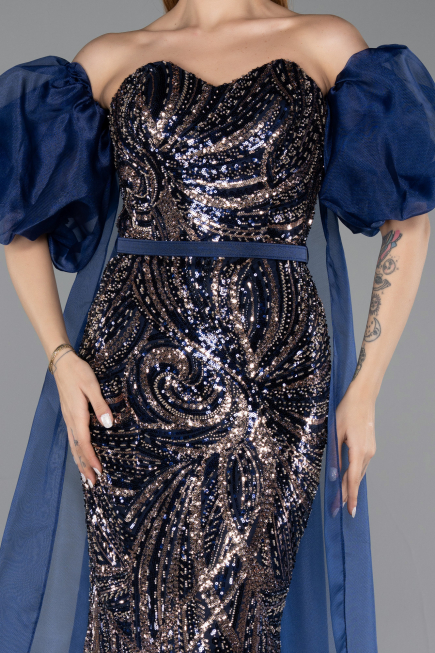 Long Navy Blue Evening Dress ABU5537