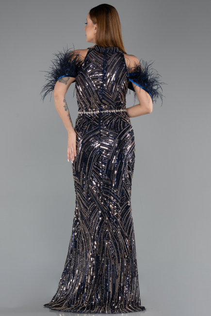 Long Navy Blue Evening Dress ABU5538